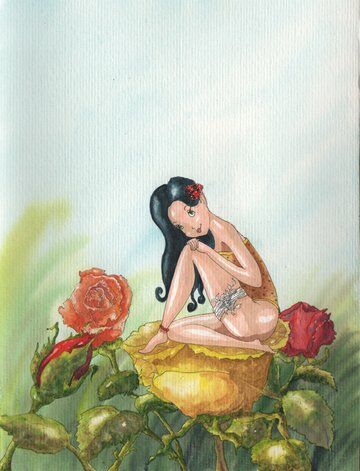 lutine-sensualité-roses-helene-valentin-auteure-illustratrice-peinture-aquarelle