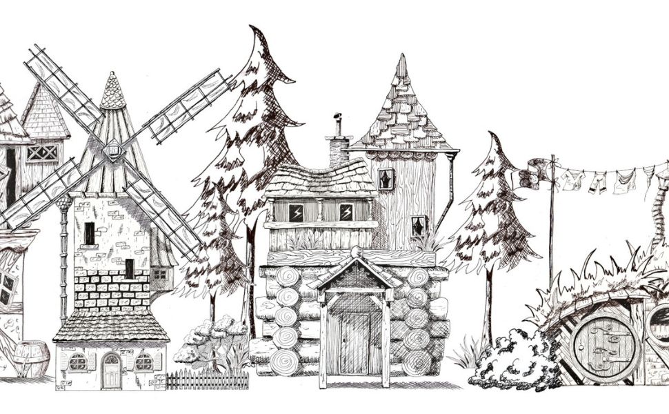 Frise dessin maisons imaginaires apprendre