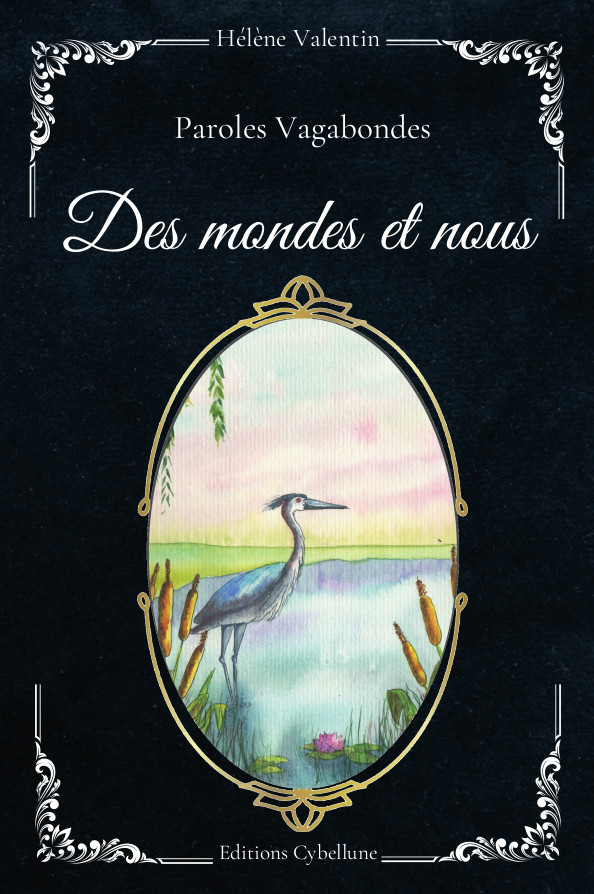 Couverture d'un livre avec un héron debout sur un étang, des roseaux.