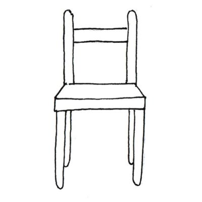 Etape 4 pour dessiner une chaise vue de face avec sa perspective.