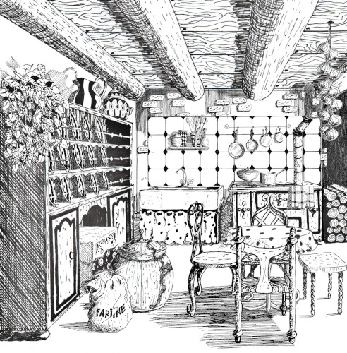 Cuisine dessin modules perspective livre apprendre helenevalentin