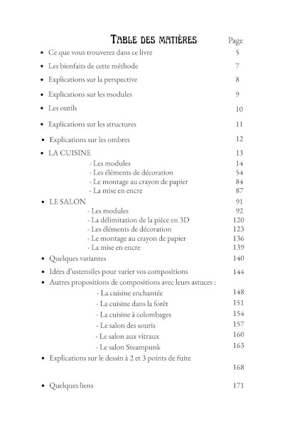 Table matieres INTERIEURS IMAGINAIRES