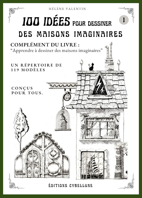 Couverture livre dessins maisons imaginaires cent idees helenevalentin