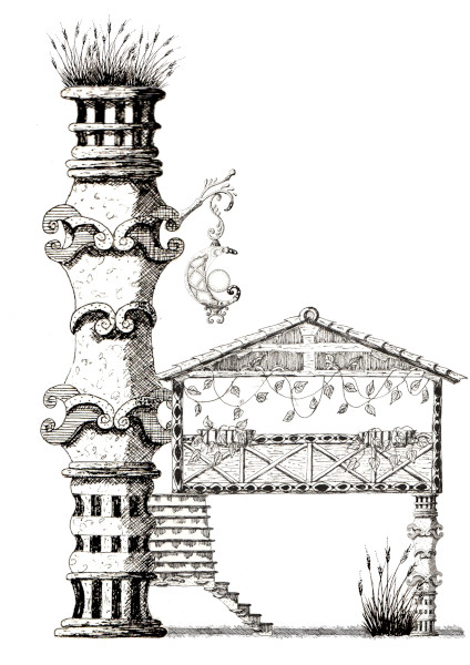 Lanterne lune dessin livre cent idées imaginaires compositions maisons